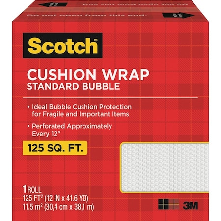 Scotch Cushion Wrap, Perforated, 5/16" Bubble, 12"x100', Clear MMM7962